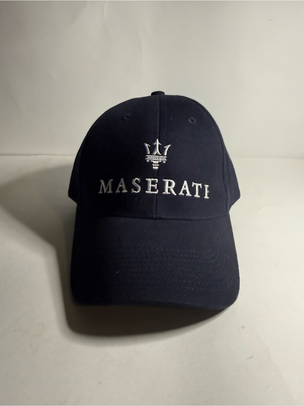 Maserati Trident Logo Hat Cap Navy Blue Embroidered Strapback Adjustable